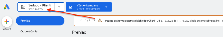 Nájdite číslo svojho účtu